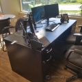 Gunnar Black Bow Front Straight Desk w/ Drawer Storage